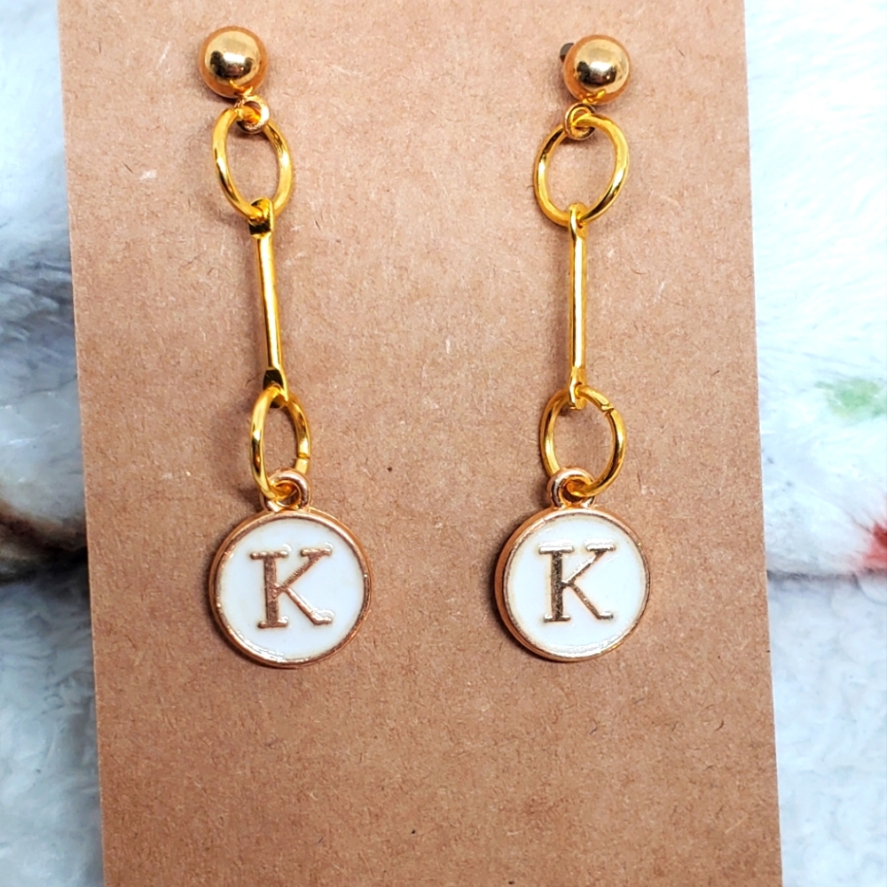 7/$10 K Initial Earrings, New